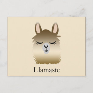 Cute Funny Llama Namaste Postcard