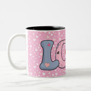 Cute funny love valentine's for her gift Two-Tone coffee mug