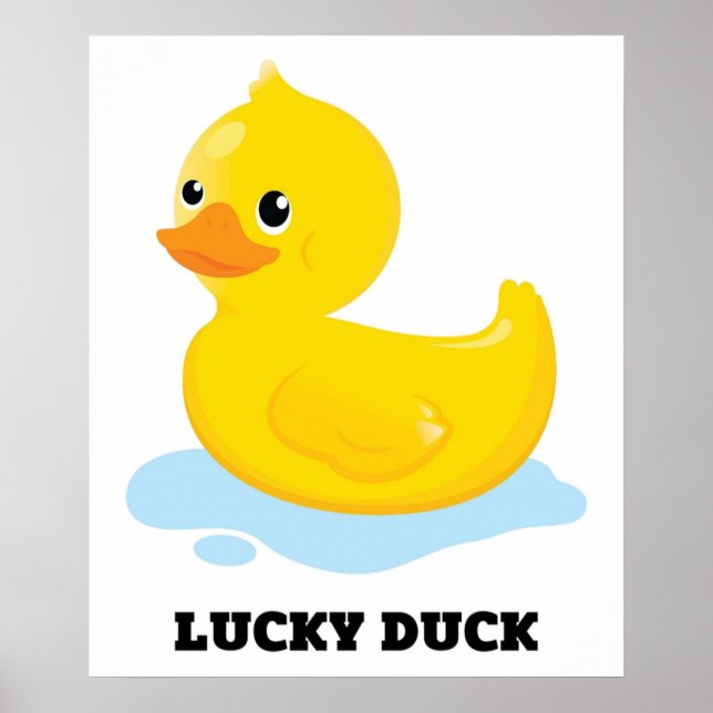 Cute Funny Lucky Duck Poster (Front)