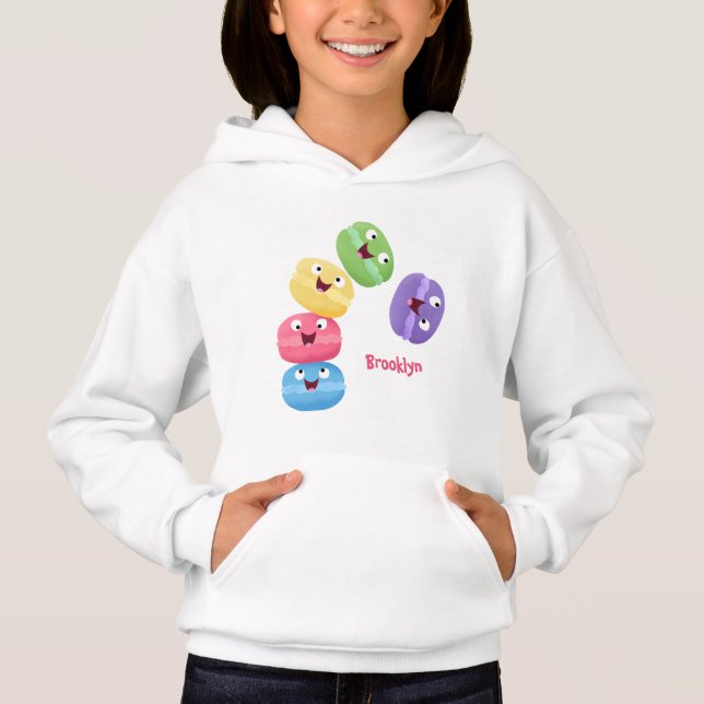 Cute funny macaroons cartoon illustration (Front)