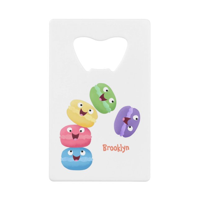 Cute funny macaroons cartoon illustration (Front)
