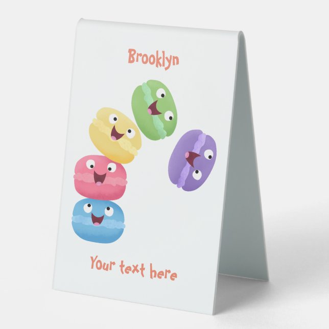 Cute funny macaroons cartoon illustration (Front)