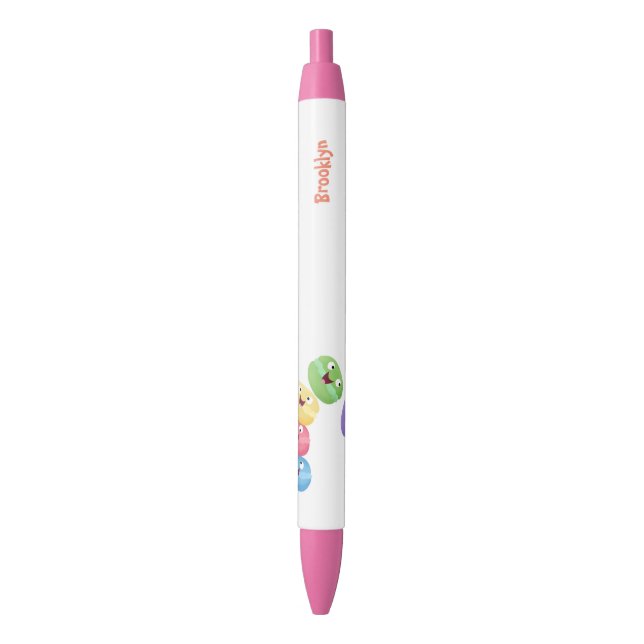 Cute funny macaroons cartoon illustration black ink pen (Front Vertical)