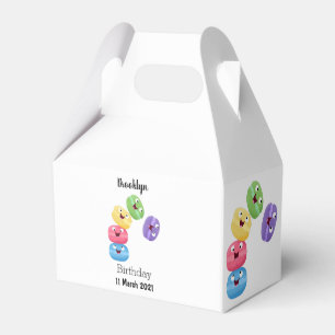 Cute funny macaroons cartoon illustration favour box
