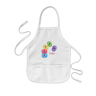 Cute funny macaroons cartoon illustration kids apron