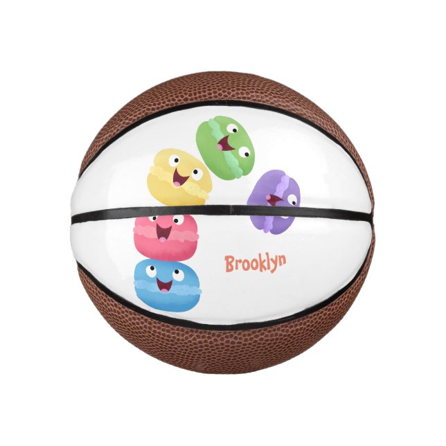 Cute funny macaroons cartoon illustration mini basketball (Front)