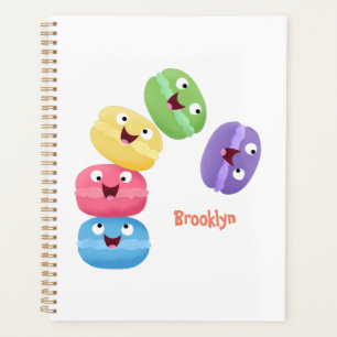 Cute funny macaroons cartoon illustration planner