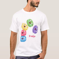 Cute funny macaroons cartoon illustration