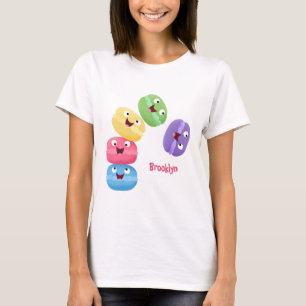 Cute funny macaroons cartoon illustration T-Shirt