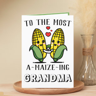 Cute Funny Maize Corn Pun Grandma Mother's Day Thank You Card