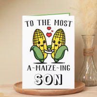 Cute Funny Maize Corn Pun Son Happy Birthday 