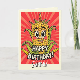 Cute Funny Maize  Happy Birthday  Card