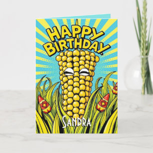 Cute Funny Maize  Happy Birthday  Card