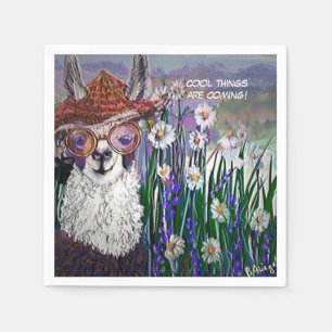 Cute Funny Mama Llama Keep Your Cool Napkin