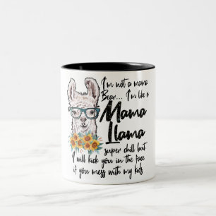 Cute/Funny Mama Llama Two-Tone Coffee Mug