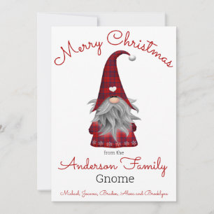 Cute Funny Merry Christmas Elf Personalised Gnome Holiday Card