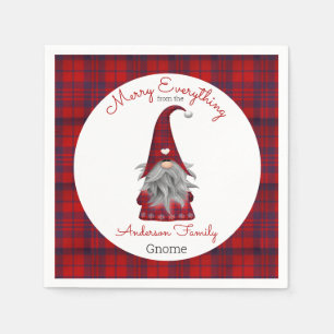 Cute Funny Merry Christmas Elf Personalised Gnome Napkin