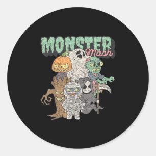 Cute Funny Monster Mash Frankenstein Horror Movies Classic Round Sticker