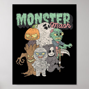 Cute Funny Monster Mash Frankenstein Horror Movies Poster
