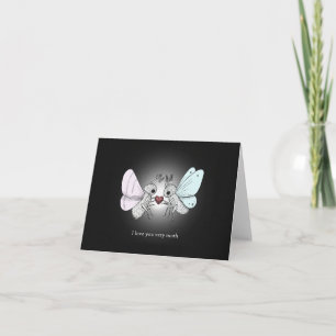 Cute Funny Moth Whimsical Gothic love Anniversary  Card