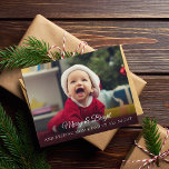 Cute Funny New Baby Photo Christmas Card<br><div class="desc">This cute funny new baby christmas card will be the perfect way to announce the newest addition to your family. Personalise with 1 photo on the front and 3 photos on the back along with all your babys birth stat information. Visit my christmas card collection to view all new baby...</div>