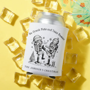 Cute funny nutcrackers Christmas personalised  Can Cooler