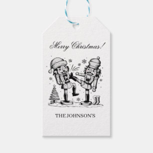 Cute funny nutcrackers Christmas personalised  Gift Tags