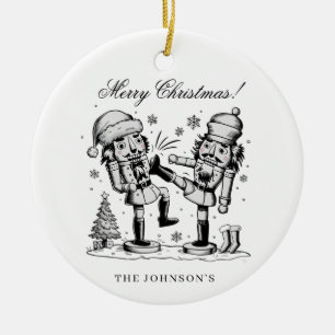 Cute funny nutcrackers Christmas personalized  Ceramic Tree Decoration