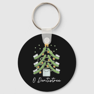 Cute Funny O Dentistree Teeth Brush Christmas Tree Key Ring