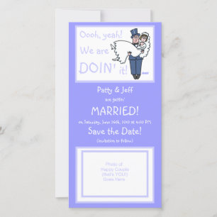 Cute Funny Offbeat Save-The-Date Photo Card