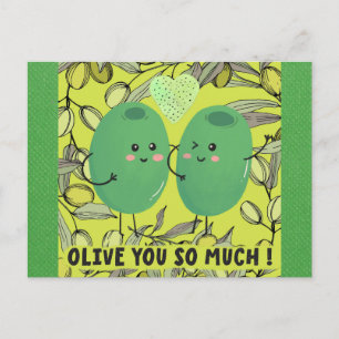 Cute Funny Olive You I Love You Postcard