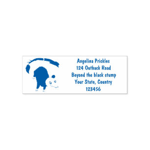 Cute funny opossum hanging from branch cartoon self-inking stamp