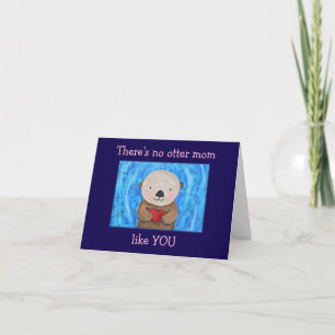 Cute Funny Otter Easy Custom Message Mother's day Card
