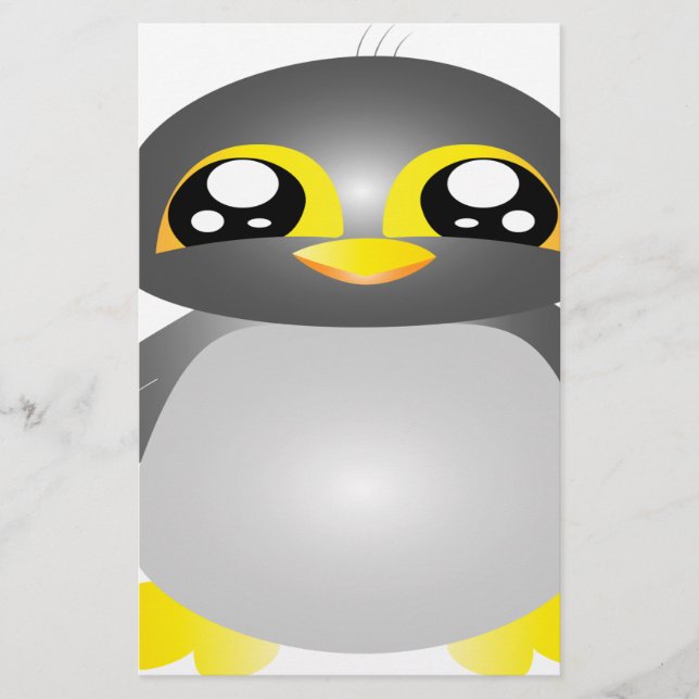 cute funny penguin animal stationery (Front)