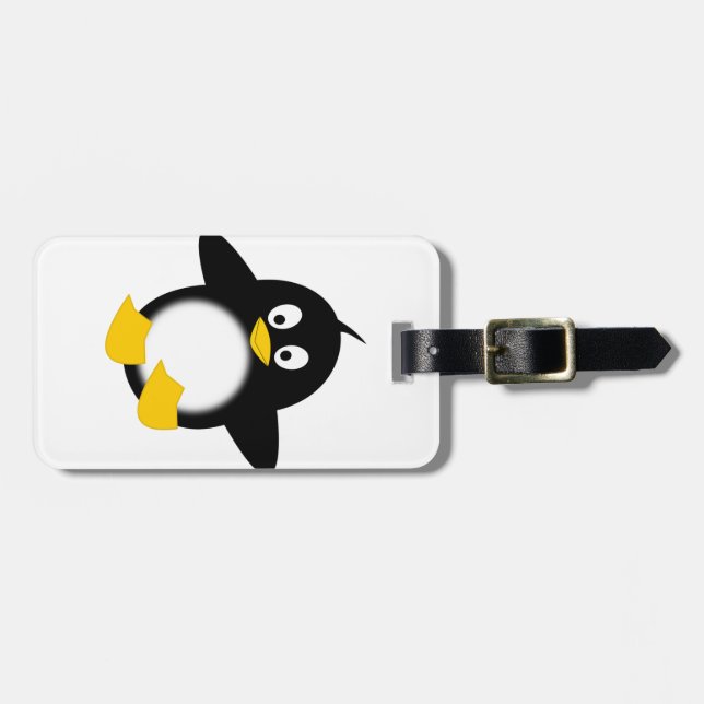Cute Funny Penguin Luggage Tag (Front Horizontal)