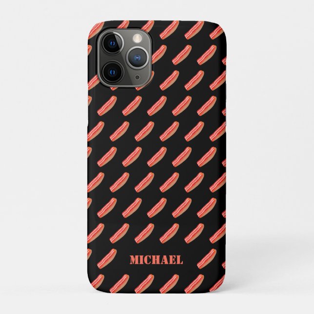 Cute Funny Personalised Bacon  Case-Mate iPhone Case (Back)
