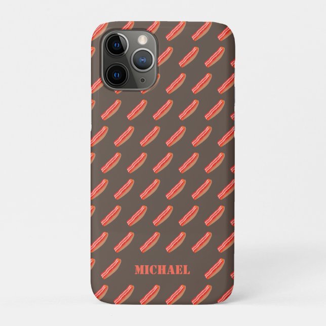Cute Funny Personalised Bacon  Case-Mate iPhone Case (Back)