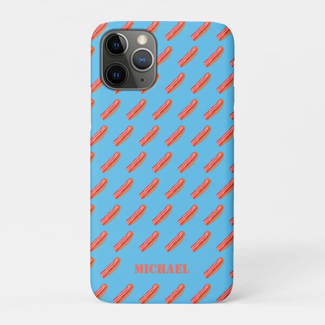 Cute Funny Personalised Bacon  Case-Mate iPhone Case (Back)