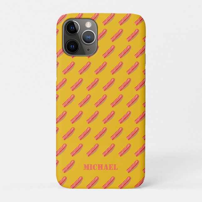 Cute Funny Personalised Bacon  Case-Mate iPhone Case (Back)