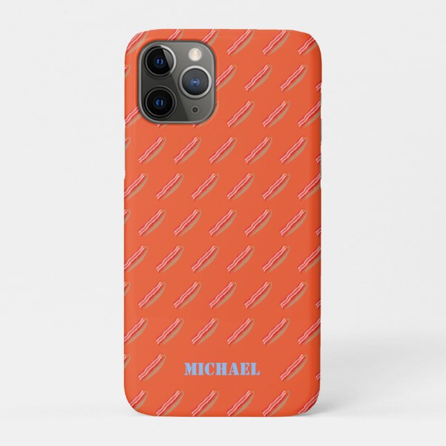 Cute Funny Personalised Bacon  Case-Mate iPhone Case (Back)