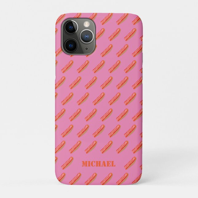 Cute Funny Personalised Bacon  Case-Mate iPhone Case (Back)