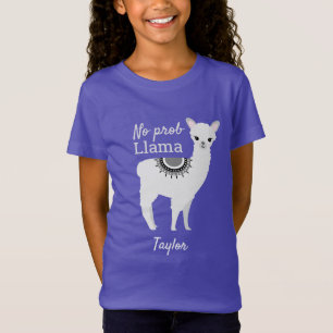 Cute Funny Personalised No Prob llama T-Shirt