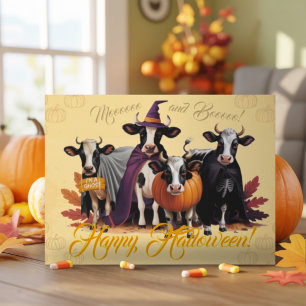 Cute Funny Personalised Retro Watercolor Halloween Card
