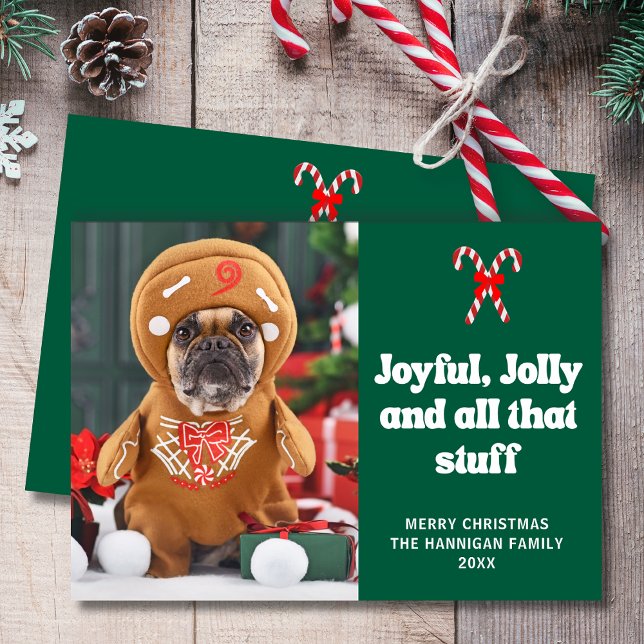 Cute Funny Pet Dog Photo Christmas  Holiday Card (Creator Uploaded)