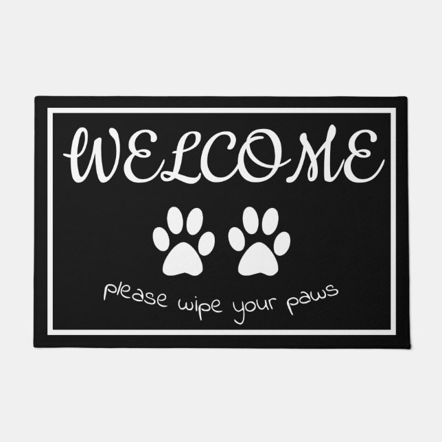 Cute & Funny Pet Paw Prints Doormat (Front)