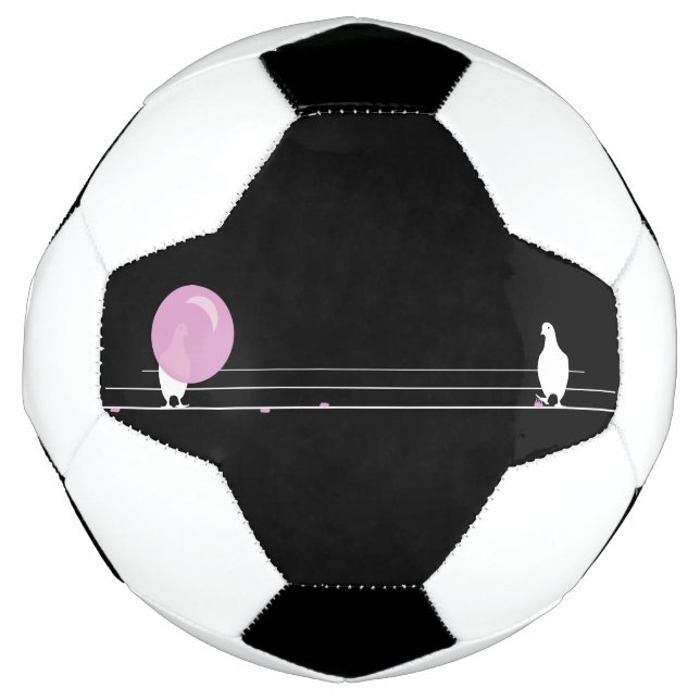 Cute Funny Pink Bubble Gum Birds On a Wire Football (Front)