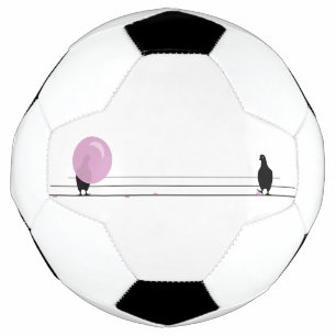 Cute Funny Pink Bubble Gum Birds On a Wire Football