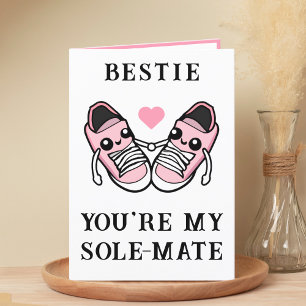 Cute Funny Pink Shoe Best Friend Happy Birthday Thank You Card
