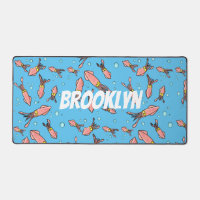 Cute funny pink squid cartoon pattern