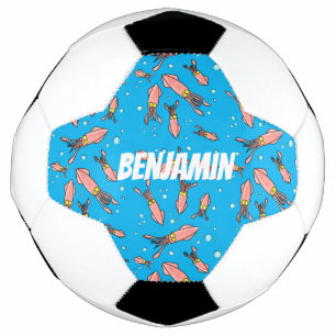 Cute funny pink squid cartoon pattern football
